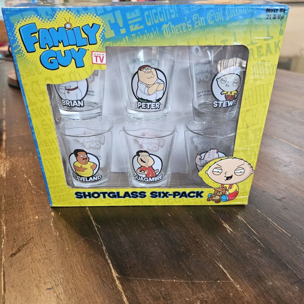 Family Guy Shot Glass Set 6 Pack As Seen On TV